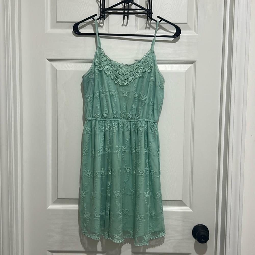 Pale Mint Summer Eyelet Dress